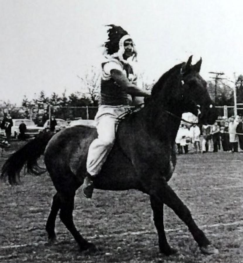 This image was scanned from the 1964 DHS Yearbook. The riders identity is unknown.