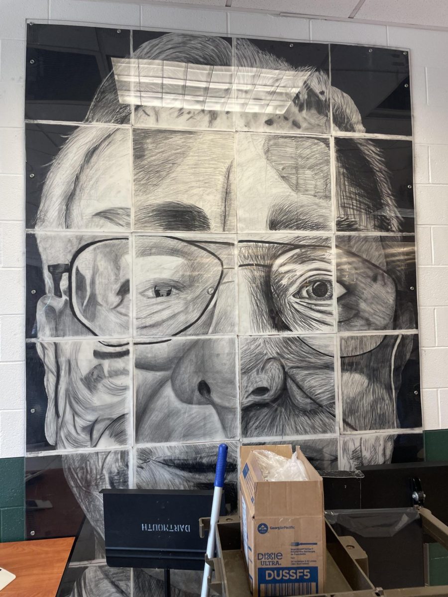 3. Mural of hall monitor Paul Humason, located in the cafeteria.